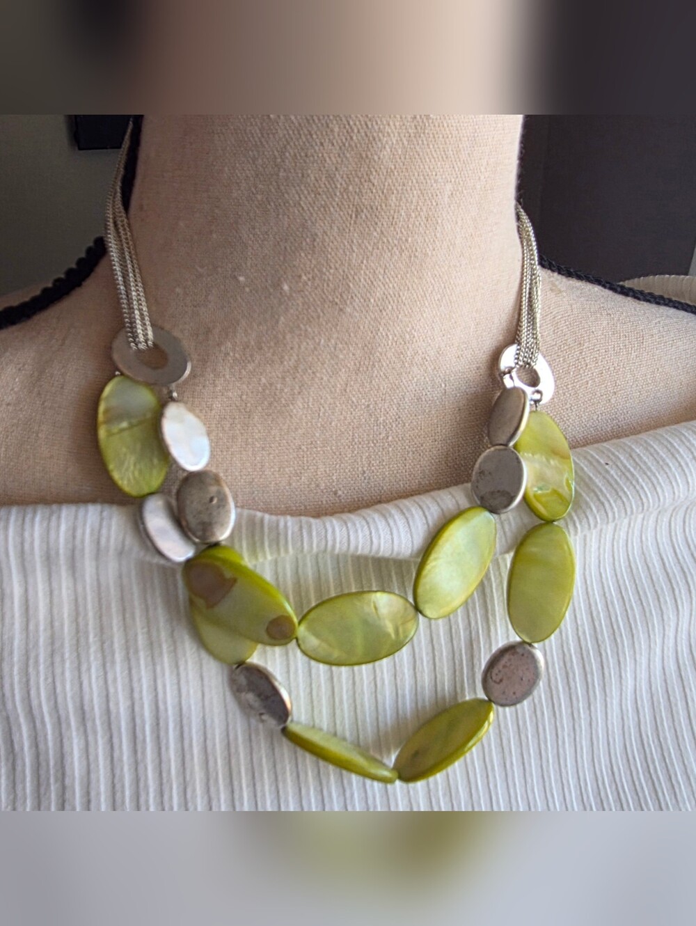 Kenneth Cole New York Lime Shell Double-Strand Choker/ Necklace